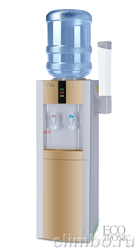 Кулер для воды Ecotronic H1-LCE Gold со шкафчиком — фото товара