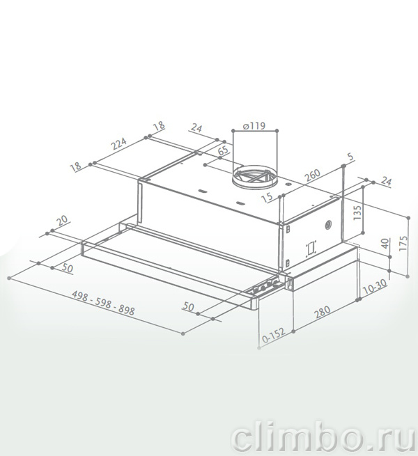 Кухонная вытяжка Faber FLEXA M6/40 AM/INOX A60 — фото товара