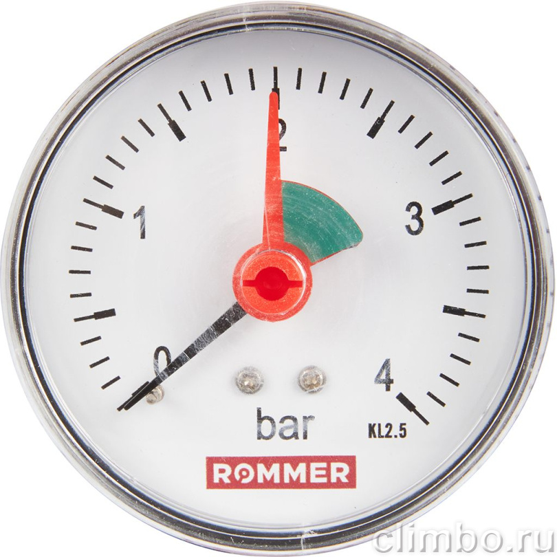ROMMER Манометр аксиальный с указателем предела 63 мм 1/4 — фото товара