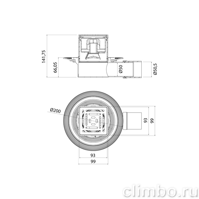 Трап душевой, сифон 360, комбинированный затвор, 10х10см, хром, IDDIS, 980DS10SB4CDZ — фото, детали конструкции