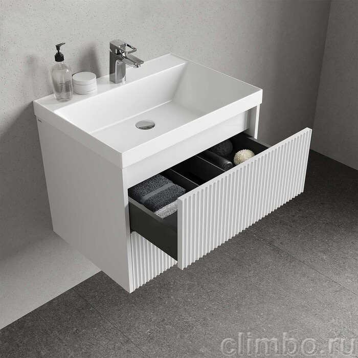 Тумба с умывальником подвесная, 60 см, белый, Билд (Bild) 2.0, IDDIS, BIL60W1i95K подходит умыв. 4516000i28 — фото, детали конструкции