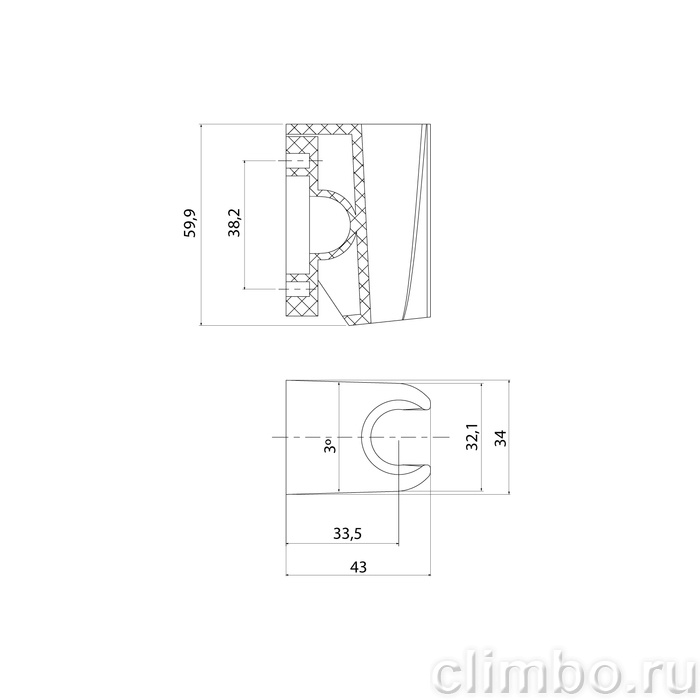 Держатель для лейки, глянцевый хром, Оптима Хоум (Optima Home), IDDIS, 090CP4Fi53 — фото, детали конструкции