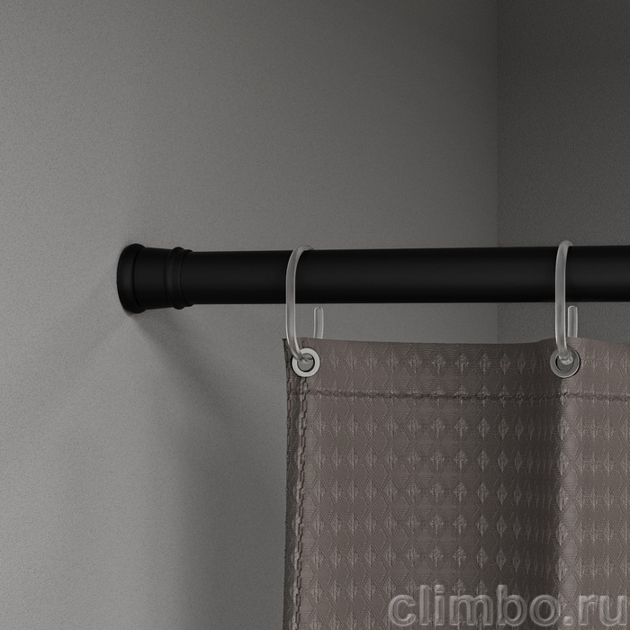 Карниз для ванной комнаты, 110-200 см, черный, IDDIS, SRB0120i14 — фото, детали конструкции