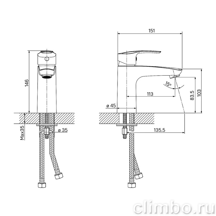 Смеситель для умывальника белый матовый Ray IDDIS — фото товара