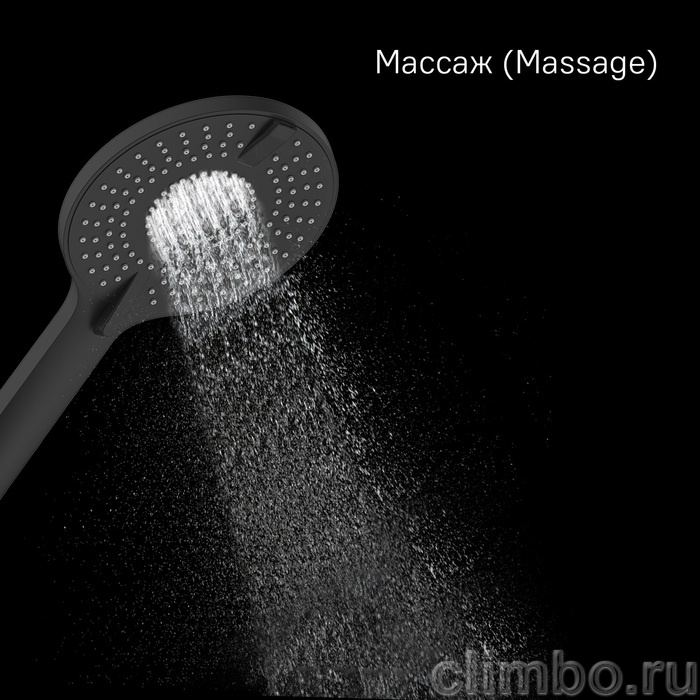 Лейка для душа, 4F, черная матовая, Рора (Rora), Milardo, ROR4FBRM18 — фото, детали конструкции