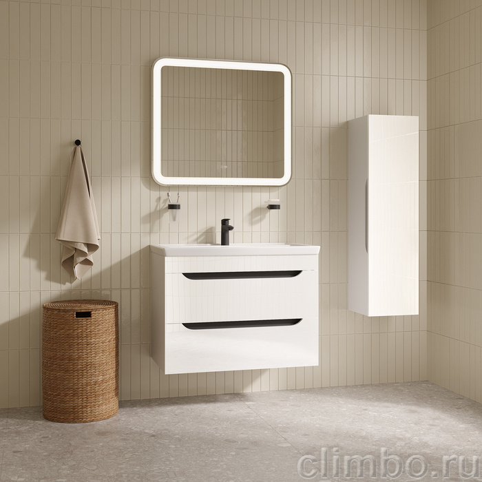 Тумба с умывальником, подвесная, 80 см, белый, Рэй (Ray), IDDIS, RAY80W0i95K подходит умыв. 4078000i28 — фото, детали конструкции