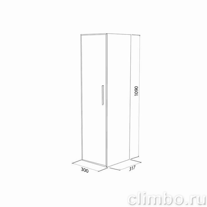 Пенал подвесной, 30 см, серый, Слайд Икс (Slide X), IDDIS, SLX30G0i97 — фото, детали конструкции