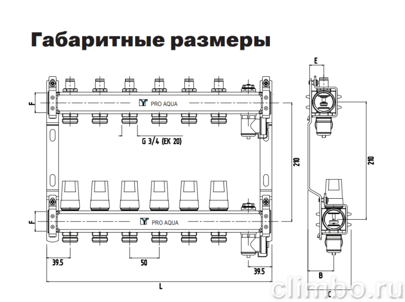 PRO AQUA Коллекторный блок с регулировочными клапанами, 12 выходов — фото товара